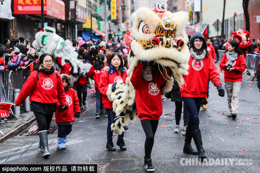 紐約唐人街迎接農歷新年 中國傳統元素濃郁